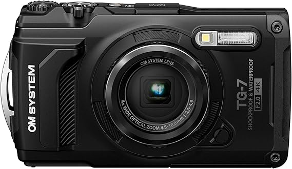 Olympus OM System TG-7 Zor Koşullara Dayanıklı Kompakt Fotoğraf Makinesi 4x Zoom F2.0 Siyah