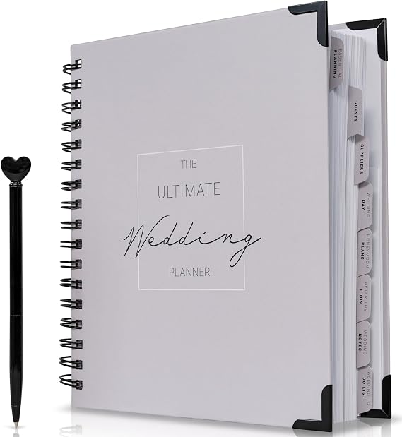 The Ultimate Wedding Planner Book and Organiser for UK Weddings - Full Of Unique Hints, Tips, Guides & Countdowns - Engagement Gift For Couples