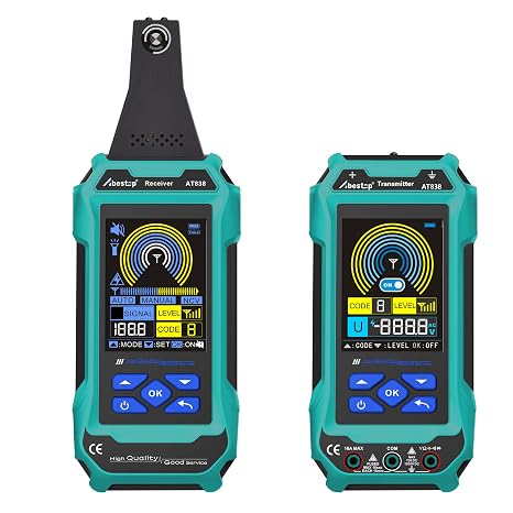 AT838 Cable Finder with Multimeter Function for Underground Wiring/Cables, Circuit Tracking, Water/Gas Line Tracking