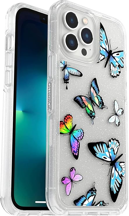 OtterBox Symmetry Clear Case for iPhone 13 Pro Max/iPhone 12 Pro Max, Shockproof, Drop proof, Protective Thin Case, 3x Tested to Military Standard, Butterfly