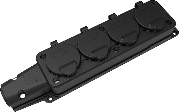 Schuko Solid Rubber Plug Coupling or Schuko Socket Rubber Set 16A/250V (4-Way Socket)
