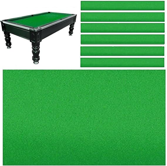 Professional Pool Table Felt, Billiard Cloth with Cushion Strips, Fits 7ft 8ft 9ft Tables, for Snooker Game Rooms, Bars, Clubs, Hotels