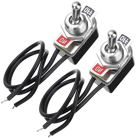 Pack of 2 Toggle Switches 12 V with Wiring 2-Pin Switch 12 V MiniBoot 6 A 125 V/3 A 250 V Switch Suitable for Installation in Homes Cars and Electrical Appliances Boat Model Making