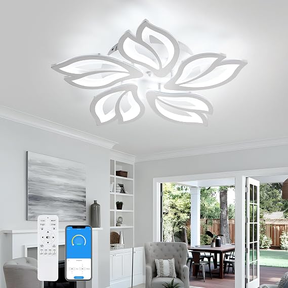 Comely LED Ceiling Light Dimmable, 45W Flower Chandeliers Ceiling Light [Energy Class E]