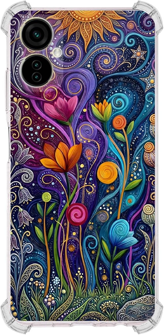 PrintiFy Tecno Camon 19 Neo ile Uyumlu Düşlerin Dansı serisi Rüyalar Ötesi Tasarımlı Uv Baskılı Köşe Korumalı Antişok Kılıf