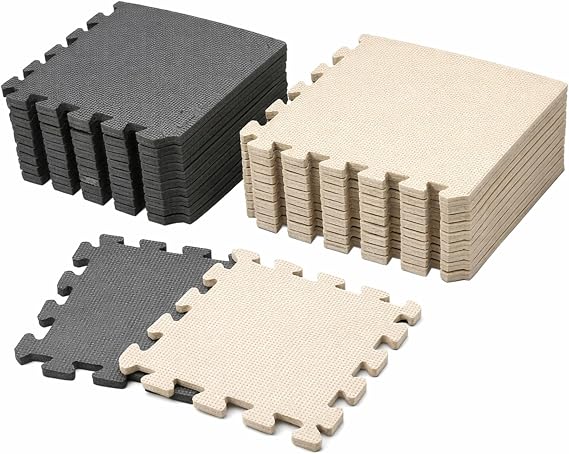 Baby Foam Play Mat 20PCS Interlocking Floor Tiles Black + White
