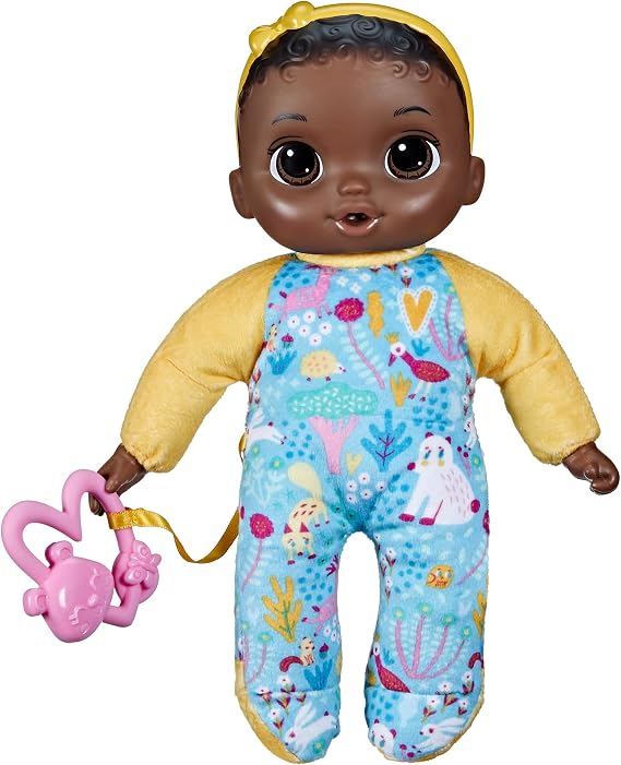 Baby Alive Soft 'n Cute Doll, Black Hair, 11 Inch First Baby Dolls, Washable Plush Toys for Toddlers, Easter Gifts for Children, from 18 Months