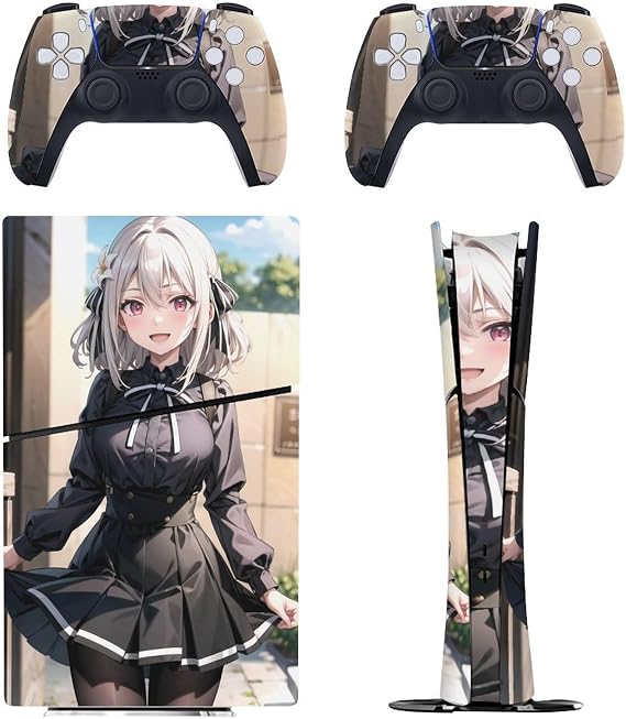 PS5 Slim 用 スキンシール 萌えキャラクター柄 スパイ教室 リリィ 本体とゲームコントローラーに対応するステッカー 精密設計 デジタル・エディション専用 薄型シール 本体保護 スリム アクセサリー 指紋/傷/汚れ/ほこり防止 手触り/散熱良い 精密 取付簡単/繰り返し貼り付け可能