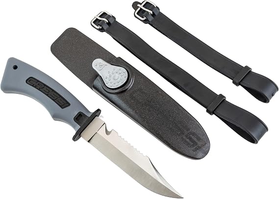 Cressi Norge Bıçak Kılıf ve Bağlantı Aparatları ile Tam Takım Halinde Bıçak Siyah 228 mm