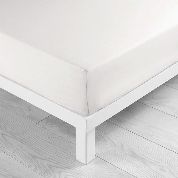 Soft Interior, Fitted Sheet (90 x 190 cm) White Linen, 100% Cotton