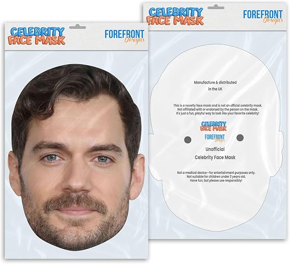forefrontdesigns Funny celebrity face mask Henry Cavill ready to wear, Hen, Stag, Party, Fancy dress mask, Ready to wear, Adult novelty