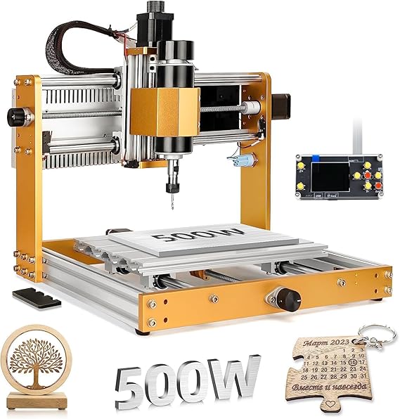 LUNYEE 500W All Metal CNC Milling Machine 3018 Pro Max CNC Wood Router Machine 3-Axis Metal Milling Machine for Cutting Wood Acrylic MDF PCB Plastic Working Area: 300 x 180 x 80 mm