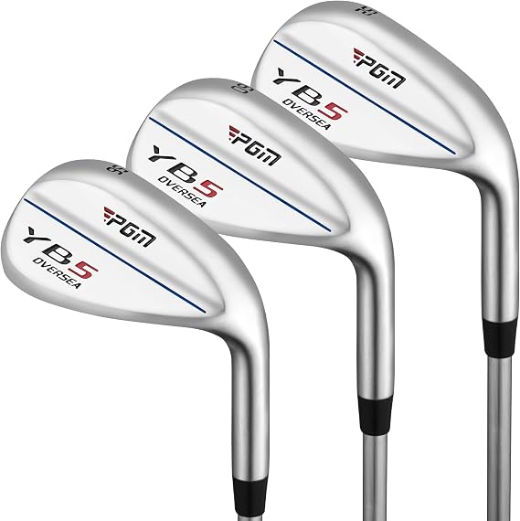 PGM 3 Club Wedge Set for Men Right Handed with 52 56 60 Degrees, CNC Milled Full Face Approach Stand Lob Golf Wedge for High Forgiveness and Spin