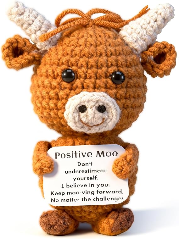 Positive Moo Gifts, Emotional Cheer Up Support Handmade Crochet