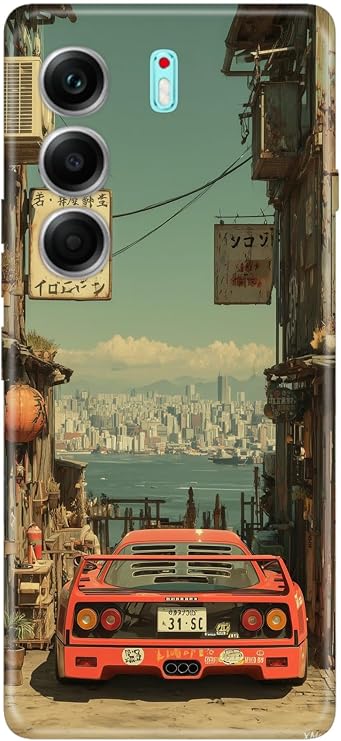 TECNO Camon 40 Pro 5G ile Uyumlu Kılıf, Race Temalı Desenli, Darbe Emici Silikon