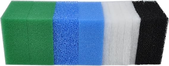 Compatible Set of Filter Media for Juwel Compact/Bioflow 3.0 M (1 x Blue Sponges (Fine), 1 x Blue Sponges (Coarse), 2 x Green Sponges, 2 x Activated Carbon Sponges, 5 x White Filter Sponges)