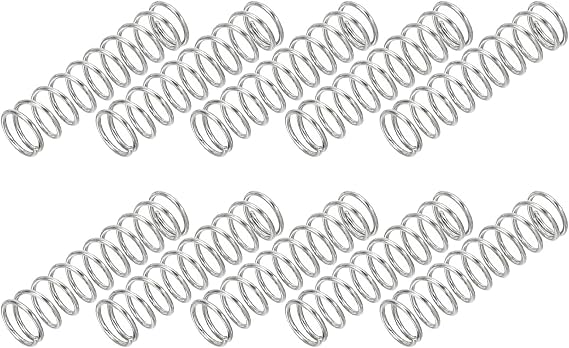 PATIKIL Compression Spring, 0.5mm Wire Dia x 5mm OD x 20mm L, 10 Pcs 304 Stainless Steel Mechanical Extension Small Springs Pen Springs Assortment Kit for Shop and Home Repairs