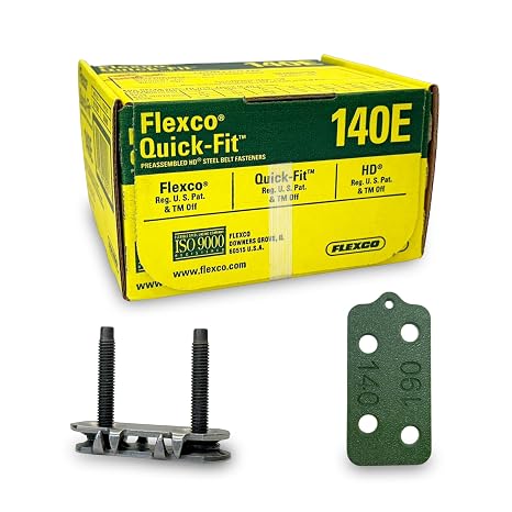 純正Flexco 140Eクイックフィットコンベヤーベルトファスナー | #20000 | スチール | 25個入りボックス | 3/16インチから7/16インチ | ボーナスベルトスマートベルト修理ゲージ付き – 丈夫で信頼性の高い固定ソリューション
