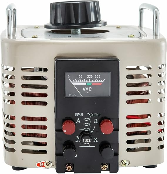 Variac Variable Transformer AC Voltage Regulator Transformer Converter 500VA-3000VA Built-In Copper Coil for Power Supply Durable, Versatile, Wide Range of Applications ( Color : 3KVA Meter , Size : 0