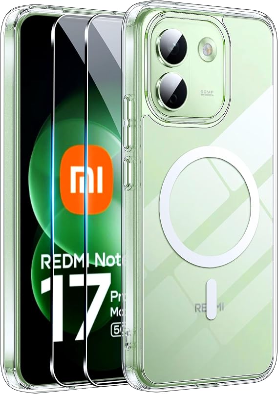 for Redmi Note 17 Pro Max 磁気ケース、高品質、PC素材、傷防止、滑り止め-透明