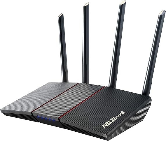 ASUS AX1800 WiFi 6 Router (RT-AX55) - Dual Band Gigabit Wireless Router, Speed & Value, Gaming & Streaming, AiMesh Compatible, Included Lifetime Internet Security, Parental Control, MU-MIMO, OFDMA