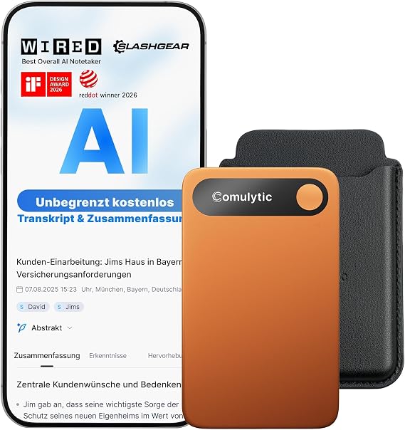 Comulytic Note Pro AI Digital Voice Recorder with Unlimited Transcription