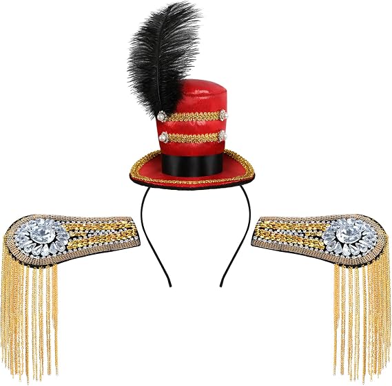 Tanganan Mini Top Hat Circus Hat Costume Headband Fascinator for Circus Tea Party Halloween Carnival Mardi Gras Xmas Costume
