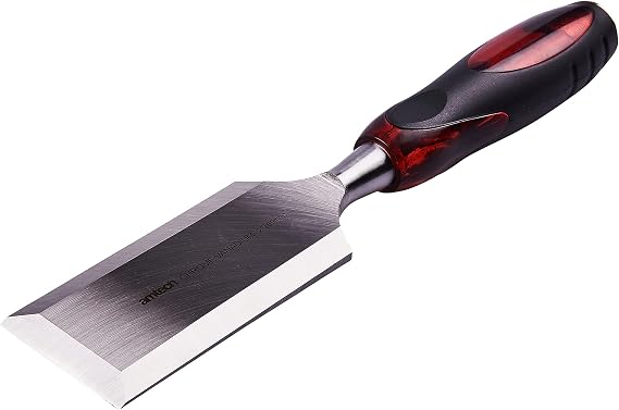 Amtech - 2in BE Wood Chisel with Soft Grip, CR-V Blade and Metal Striking Cap, Ideal for General and Professional Woodworking