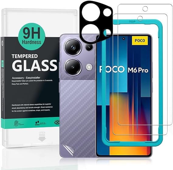 Ibywind Screen Protector For Xiaomi Poco M6 Pro 4G 6.67"[2 Pack],9H Hardness Tempered Glass,With 1Pc Camera Lens Protector,Easy to Install