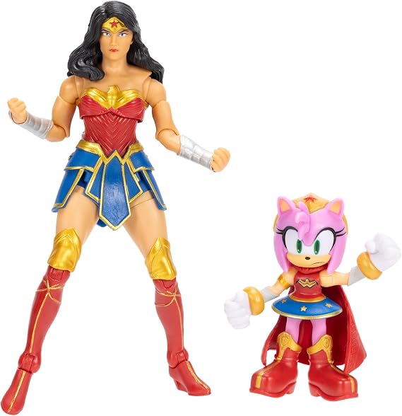 DC x Sonic Amy 2.5" & Wonder Woman 5" Action Figure Multipack