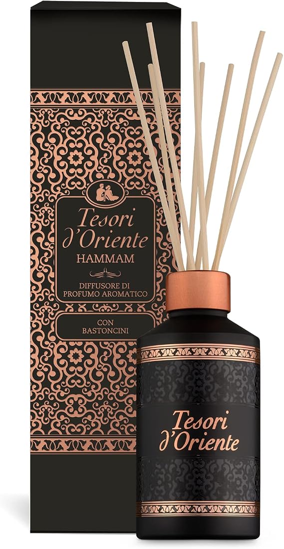 Tesori d'Oriente Hammam Room Diffuser 200ml Aromatic Room Fragrances with Reed Sticks