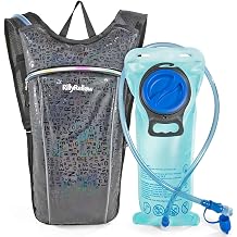 Hydration Backpack with 2L Water Bladder, Lightweight Insulation Water Backpack, for Raves Festivals Concert, Hiking, Biking, Climbing, Running and More