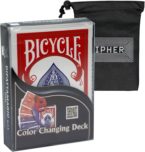 Bicycle Colour Changing Deck - Amazing Beginner Magic Trick - Includes Cipher Playing Cards Bag