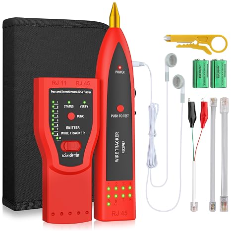 Proster Network Cable Tester with POE Wire Tracker RJ45 RJ11 Tracer