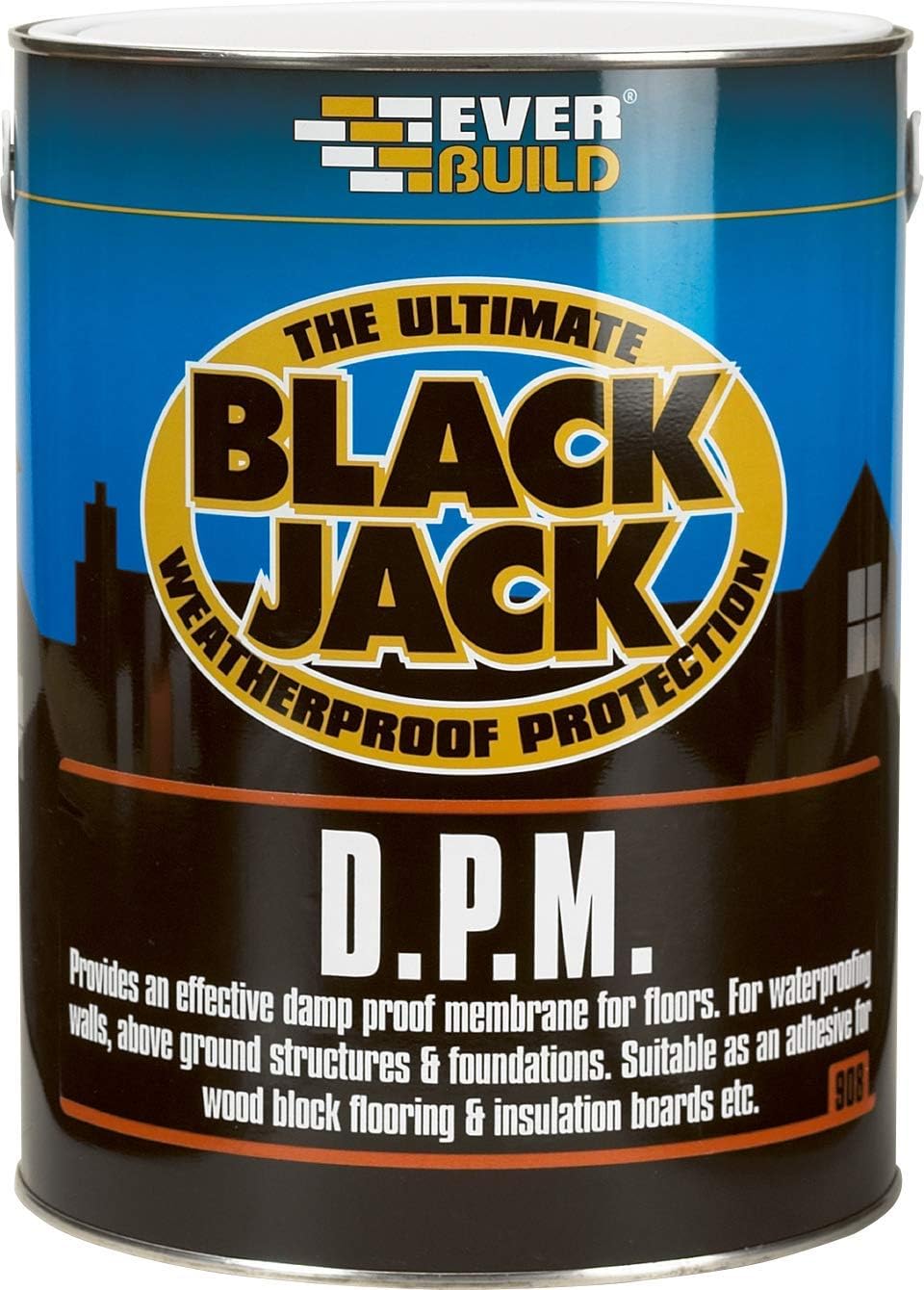 Everbuild 2 x 5 Litre DPM Liquid Damp Proof Membrane Paint Floors Walls 908 Black Jack