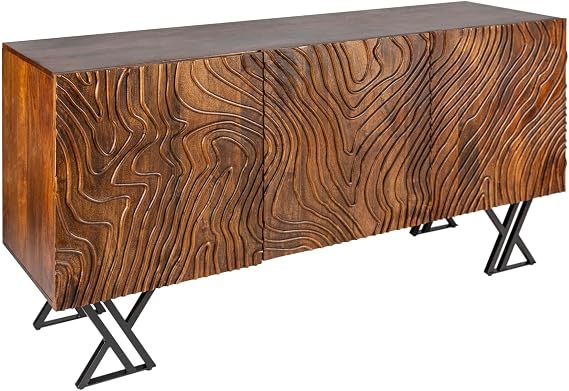invicta INTERIOR Handgearbeitetes Sideboard Fluid 160cm Mangoholz aufwendiges Frontdesign Kommode Anrichte