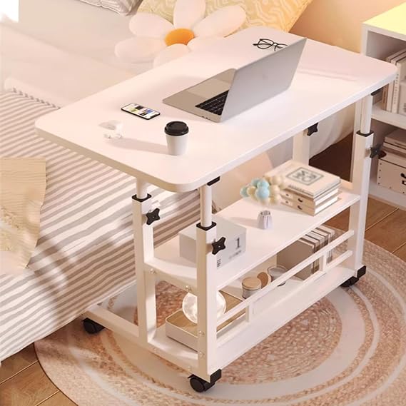 Adjustable Height Mobile Workstation with Wheels and Storage