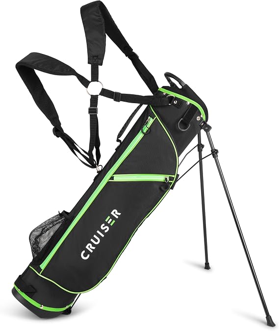 Cruiser Golf CR-Lite 7" Golf Stand Bag | Lightweight, Slim Standbag with Padded Double Shoulder Straps | 4-Way Divider | 4 Pockets, Grab Handle, Rain Hood - Fits up to 10 Clubs