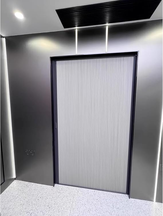 Katlanır kapı akordeon tipi gri, alüminyum çerçeve, yükseklik 203 cm ve 213 cm, mutfak ve tuvalet için petek tasarımı, katlanabilir kapı, genişlik 183 cm ila 203 cm (yükseklik: 203 cm, genişlik 86 cm