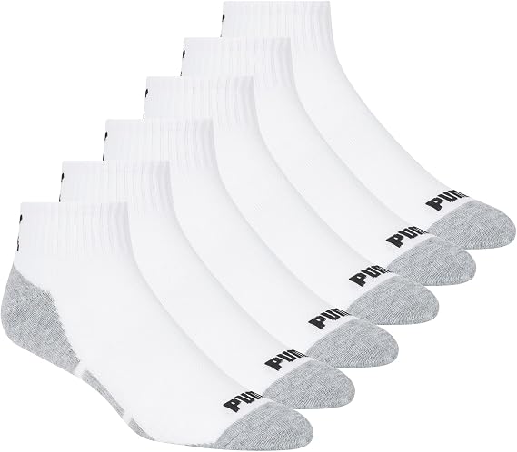 PUMA Men's 6 Pack Quarter Crew Socks Men's Socks (pack of 6)