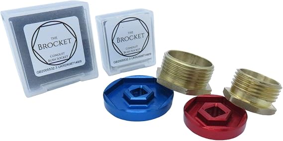 Brocket Conduit Bush Socket Set 20mm & 25mm Aluminium. (Made in The UK)