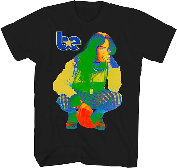 Billie Eilish Tシャツ Hit Me Hard and Soft 大人用ブラック半袖Tシャツ アメリカンポップミュージックグラフィックTシャツ