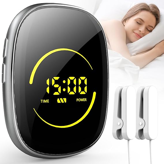 Upgrade Sleep Aid Device, Sleep Aid Machine with Ear Clips, Sleep Instrument Intelligent Hypnosis for Helping Sleep, Fast Asleep,Anxiety Relief