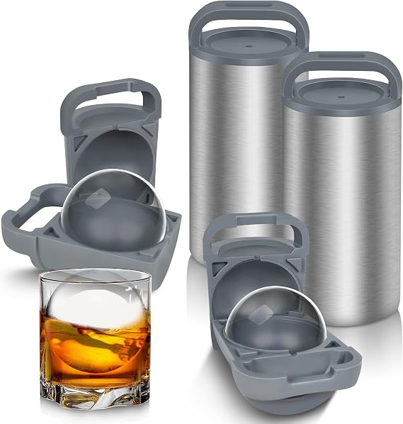 Clear Ice Cube Maker, 2.5" Stainless Steel Crystal Clear Ice Ball