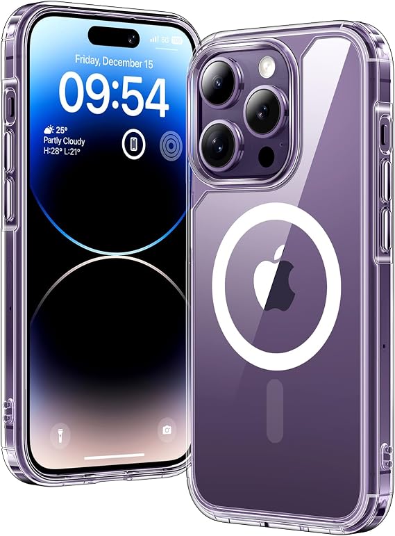 TAURI Clear for iPhone 14 Pro Max Case, and HD Screen Protector, [Not-Yellowing] [12 FT Grade Protection] Shockproof Phone Case for iPhone 14 Pro Max 6.7 inch