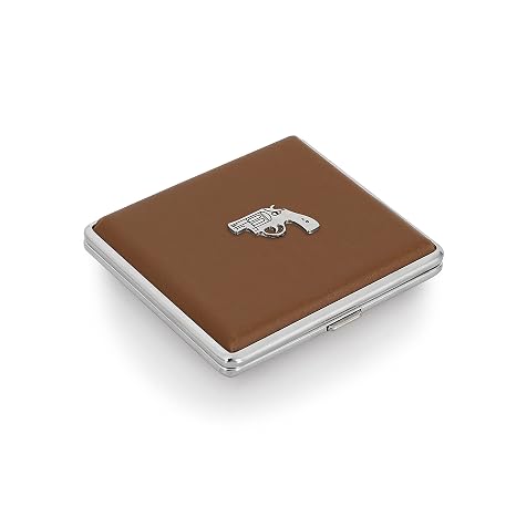 Zekupp Taba Deri Silah Logolu Metal Sigara Tabakası (ZU-TBK0041)