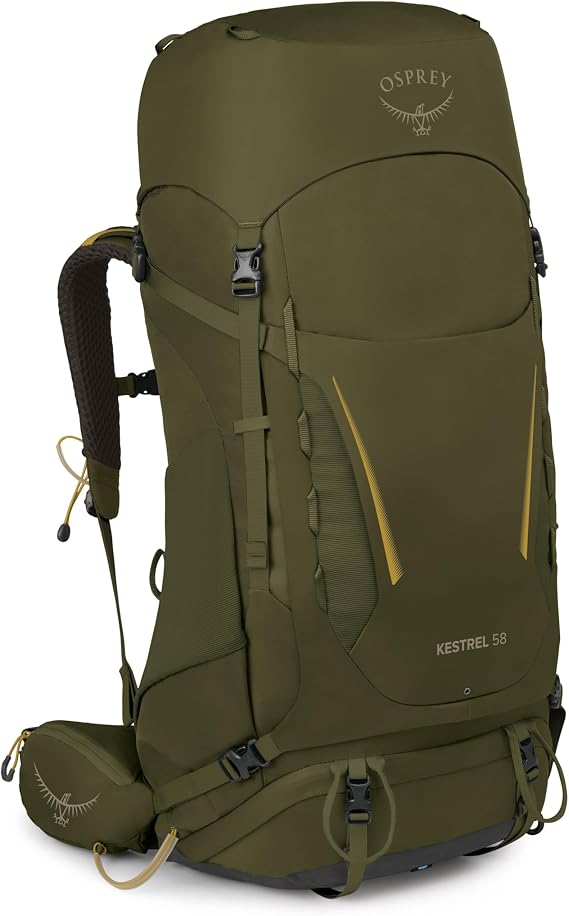 Osprey Kestrel Men's Backpacking Pack, 58L Large/X-Large, Moss Green