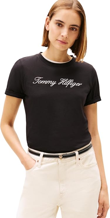 Tommy Hilfiger NOS SCRIPT REGULAR C-NK SS Tişört Kadın