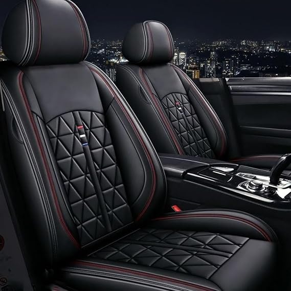 2pc Universal PU Leather Front Car Seat Covers for BMW 3 Series 5 Series X3 X4,Waterproof Car Seat Protector Auto Seat Cushions
