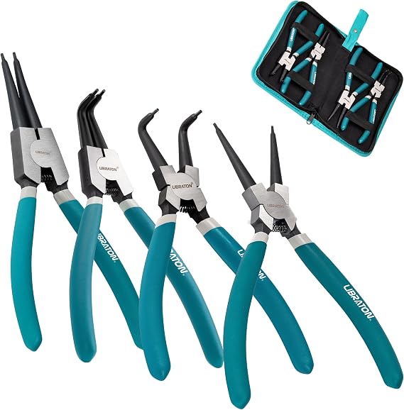 LIBRATON Snap Ring Pliers Set, 7-Inch Internal External Circlip Pliers